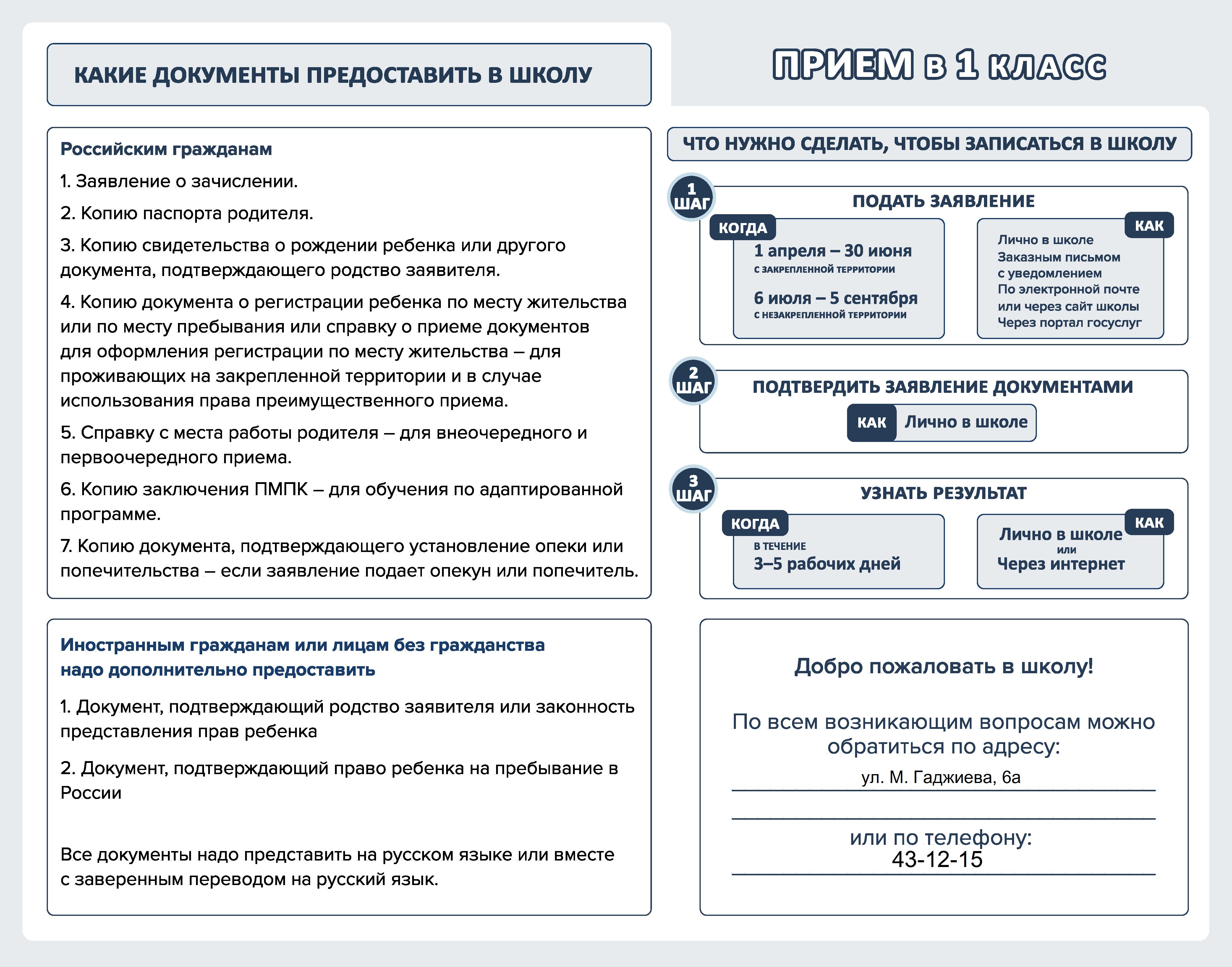 Будущим первоклассникам